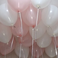 Шары под потолок Розовые и белые